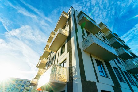 building with balconies in the sunlight