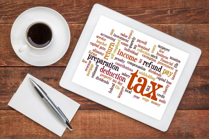 tax terms on a tablet