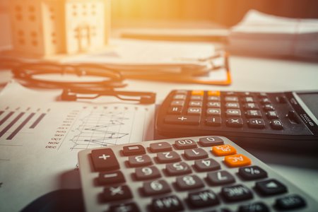calculator and glasses