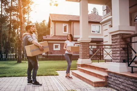 family moving in to a house
