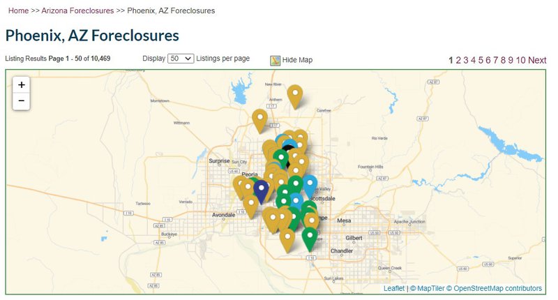 Phoenix Foreclosures Map