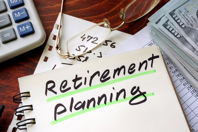 Retirement planning written on notebook