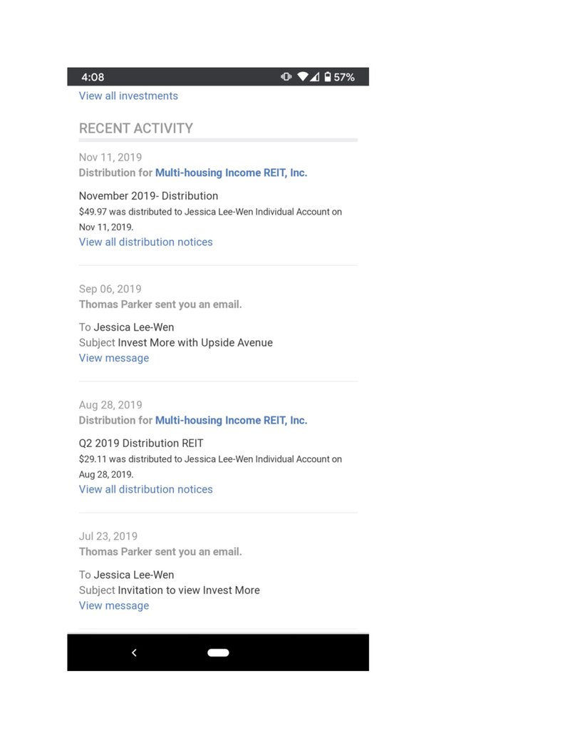 Upside Avenue investor portal mobile3