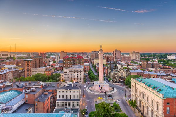 baltimore city aerial view
