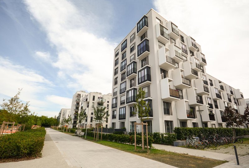 Modern apartment buildings