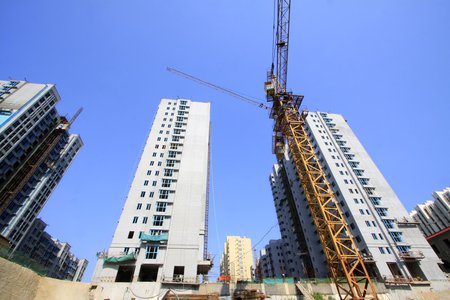 Tall buildings under construction
