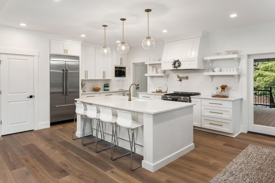 Open kitchen in a new home