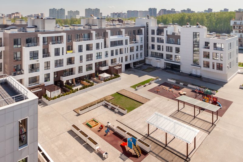 Mixed-use urban multi-family residential district area development