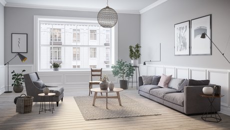Living room in a rental apartment