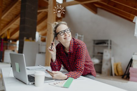 woman planning renovation