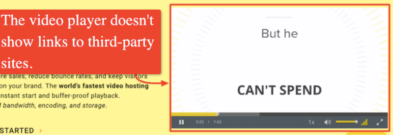 A distraction-free video player only displaying the video screen and playback controls.