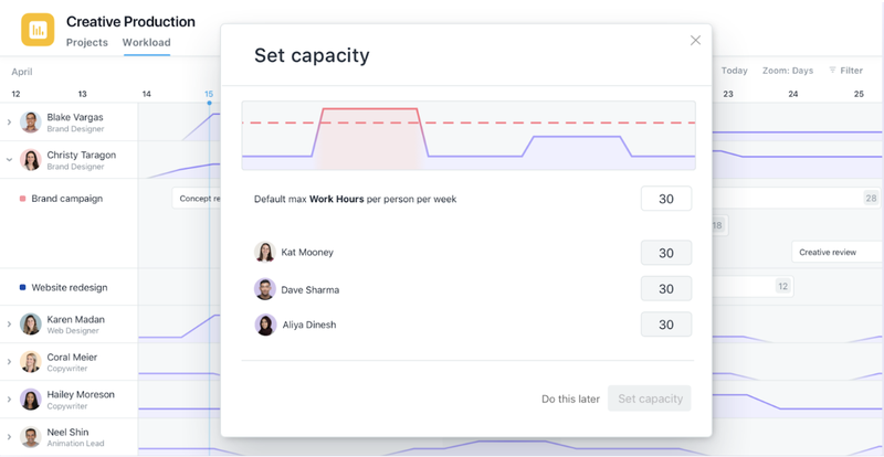 asana board view show description