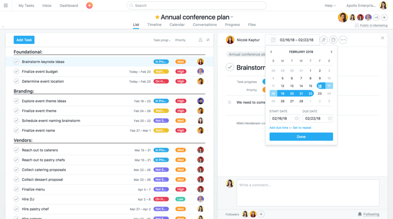 project planning tools ranking- asana breeze