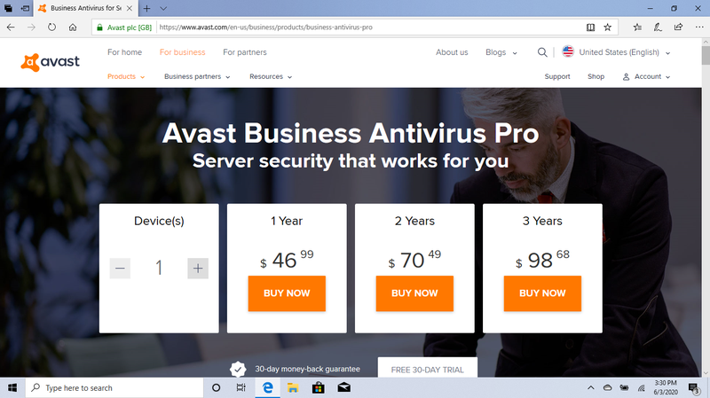 Avast&#x27;s tiered pricing plans for 1,2 or 3 years