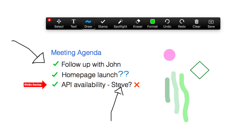 Zoom Meetings’ whiteboard