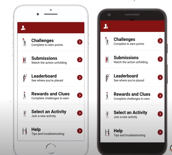 An Outback Team Building & Training app on a cell phone.