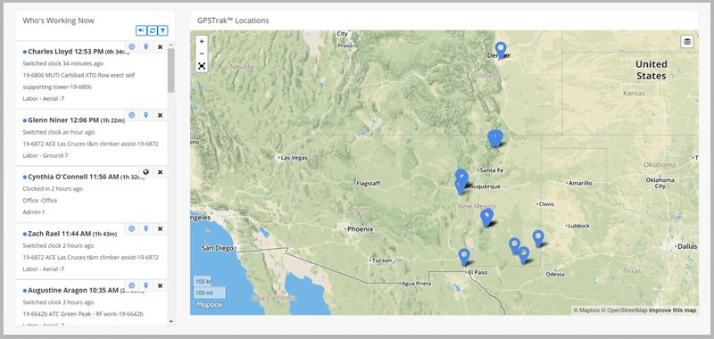 ClockShark Tracking Screen