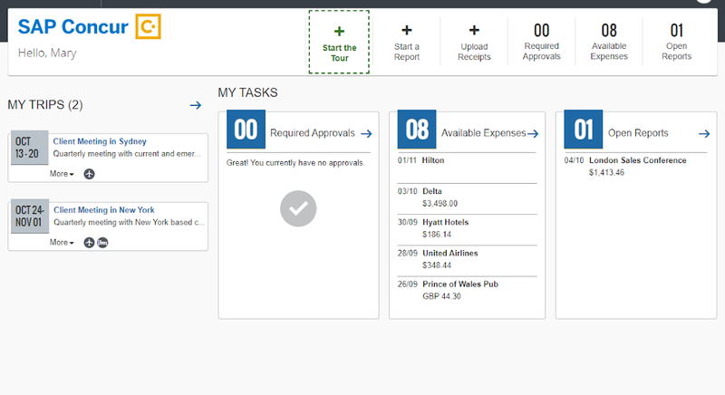 concur system travel expenses