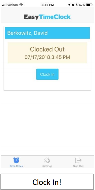 easy time clock standard login