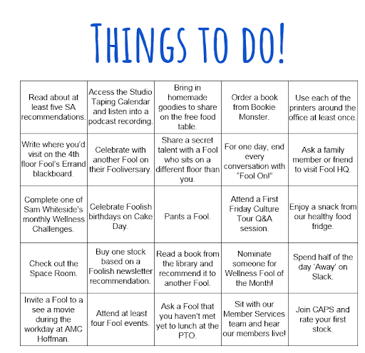 Foolish Onboarding - Things to Do Table