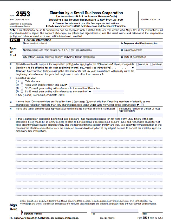 3 Reasons to File a Form 2553 for Your Business | The Blueprint