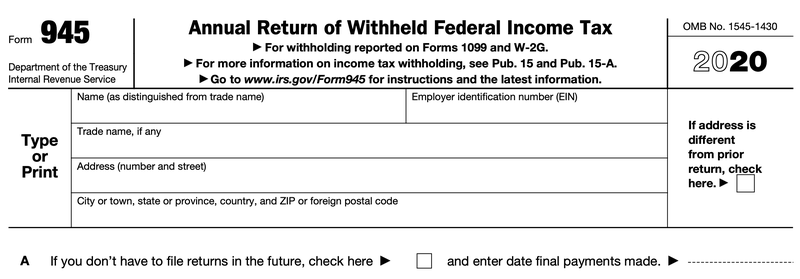 How to Complete Form 945 and Why It's Used | The Blueprint