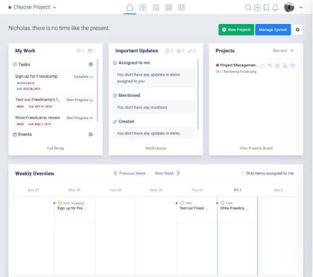 Freedcamp Gantt Chart