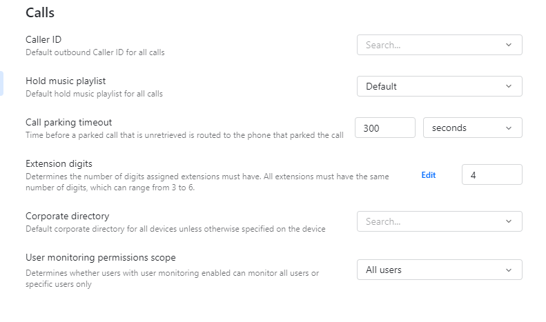 GoToConnect’s call management system includes hold music, parking timeouts, and extension digits.