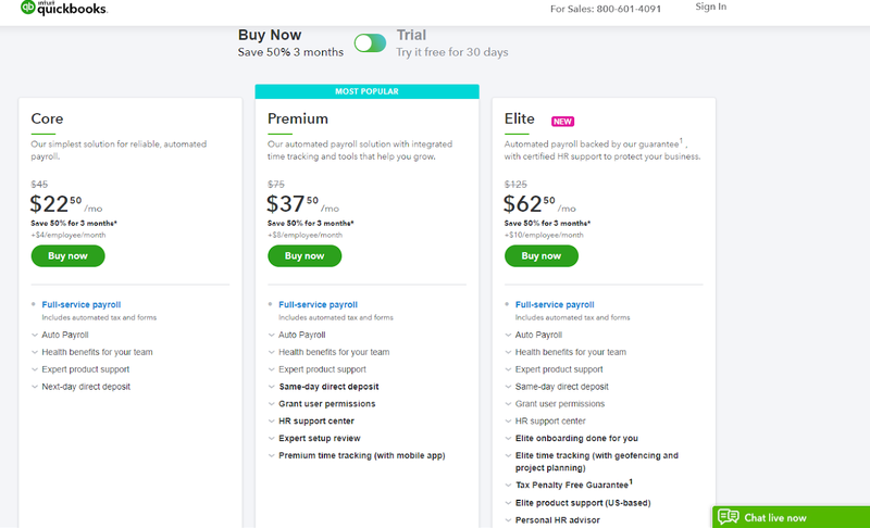 quickbooks payroll prices