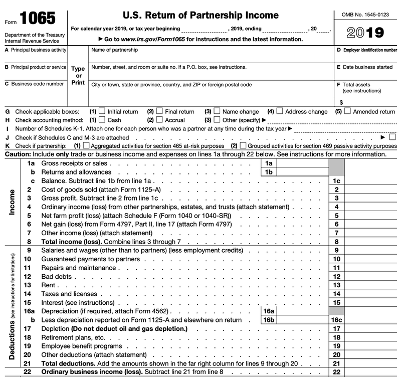 show i be getting a 1065 tax form