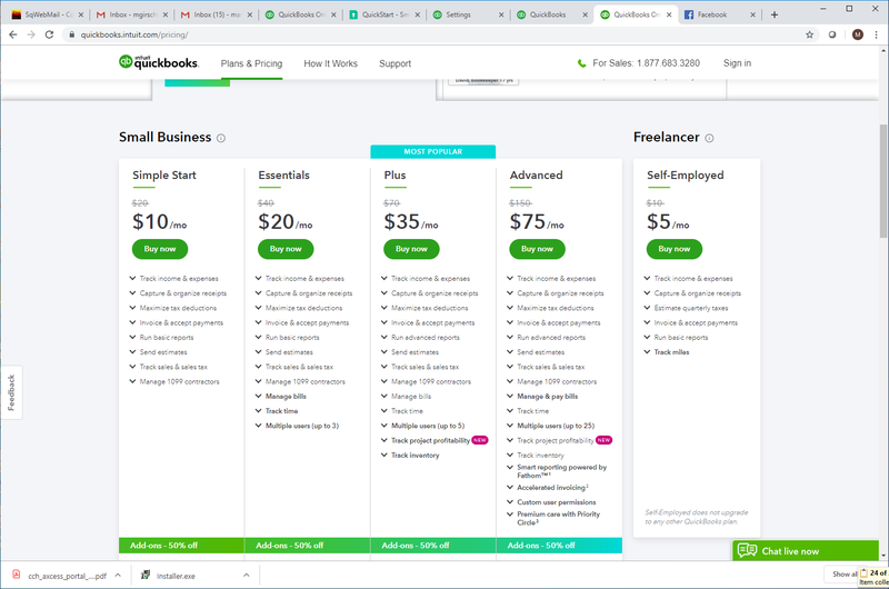 Quickbooks Comparison Chart Pdf