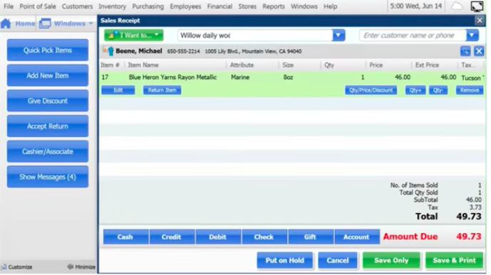point of sales system that intigrates with quickbooks