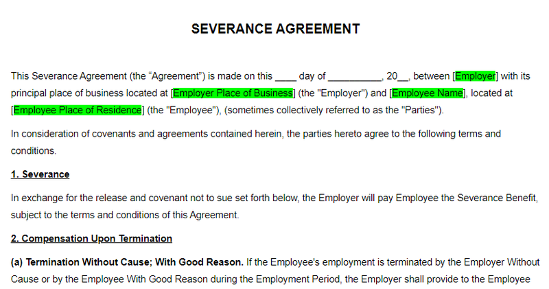 Severance Agreements A Guide For Small Businesses The Blueprint