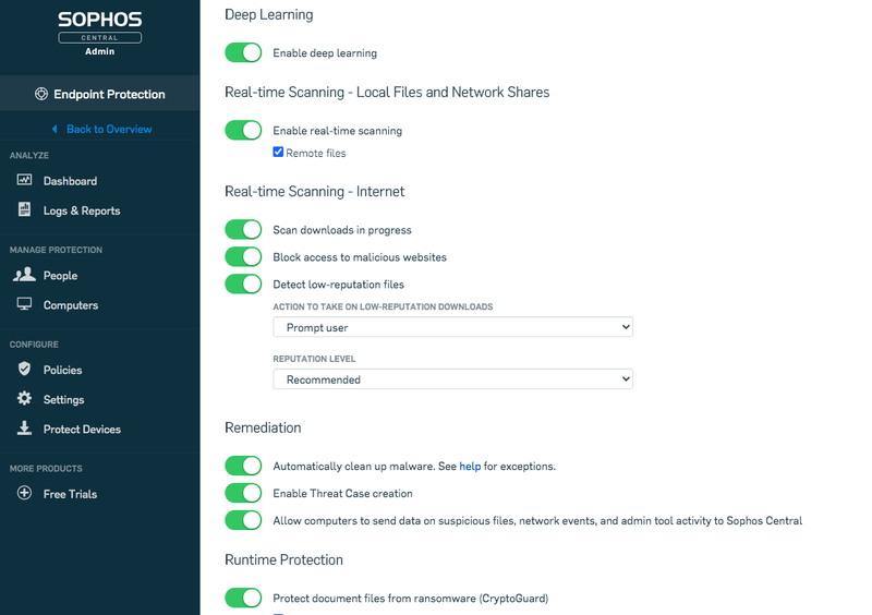 sophos endpoint protection for mac connect to control