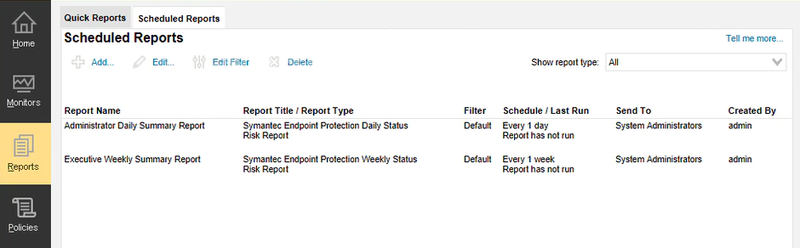 symantec endpoint manager interface