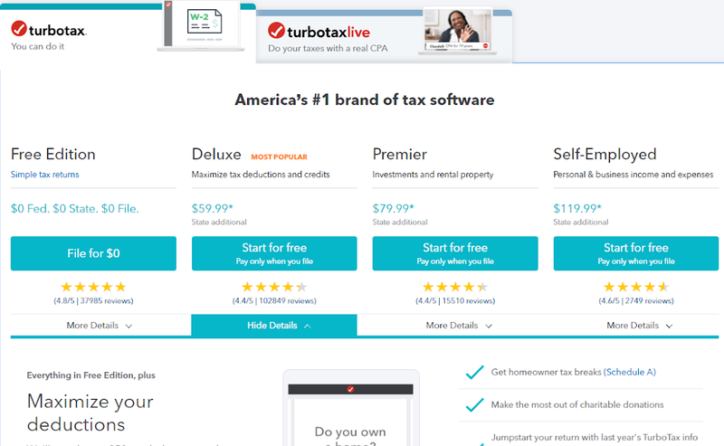 compare turbotax versions