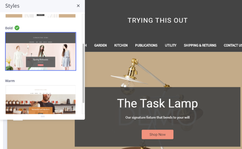 Screenshot of BigCommerce theme customization