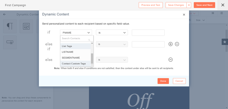 Zoho Campaigns Dynamic Content