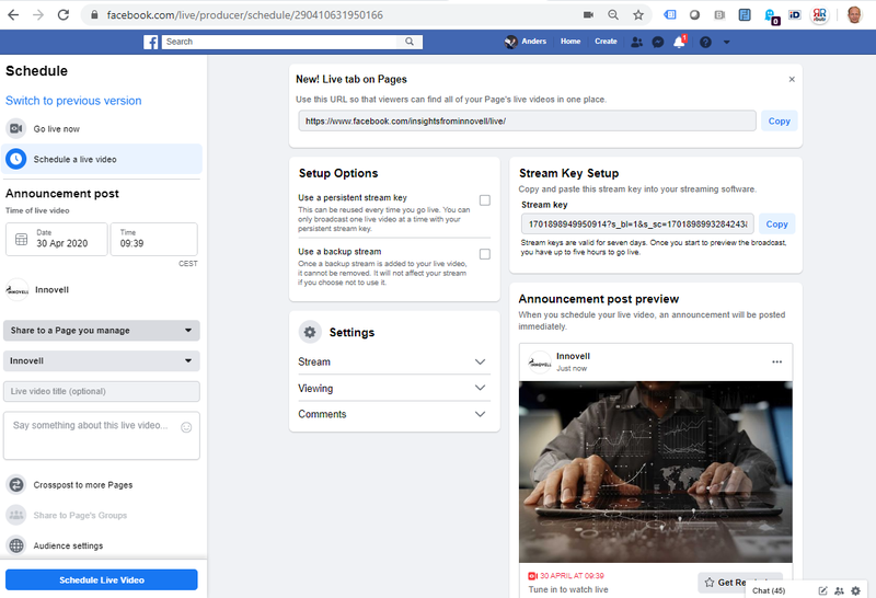 Facebook Live Producer Dashboard