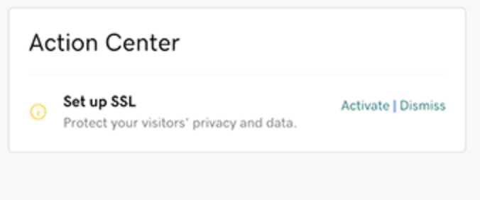 GoDaddy’s activation page for SSL certificates.
