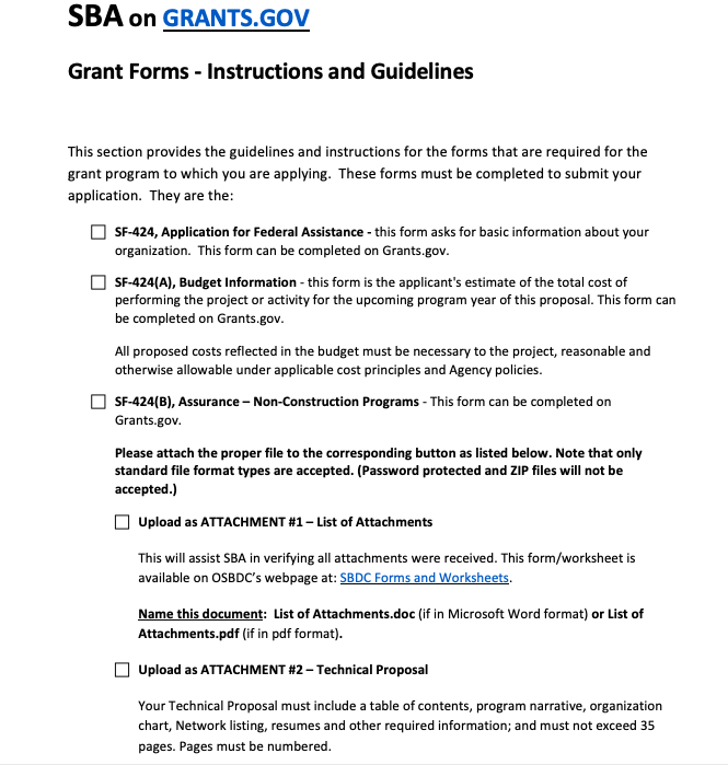 project grant instructions