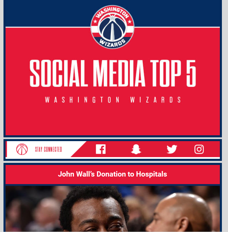 Washington Wizards Email Newsletter