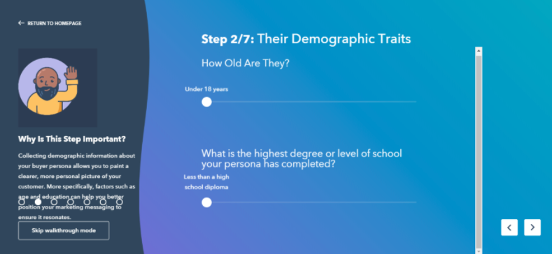 HubSpot’s Make My Persona tool