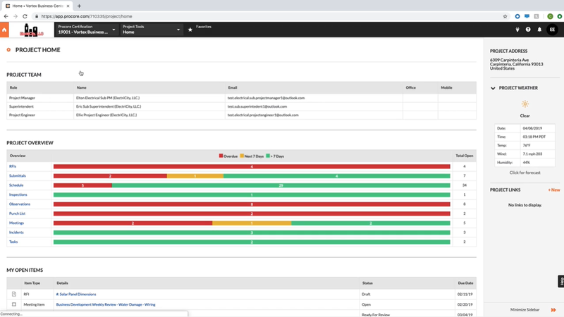 procore construction software cost