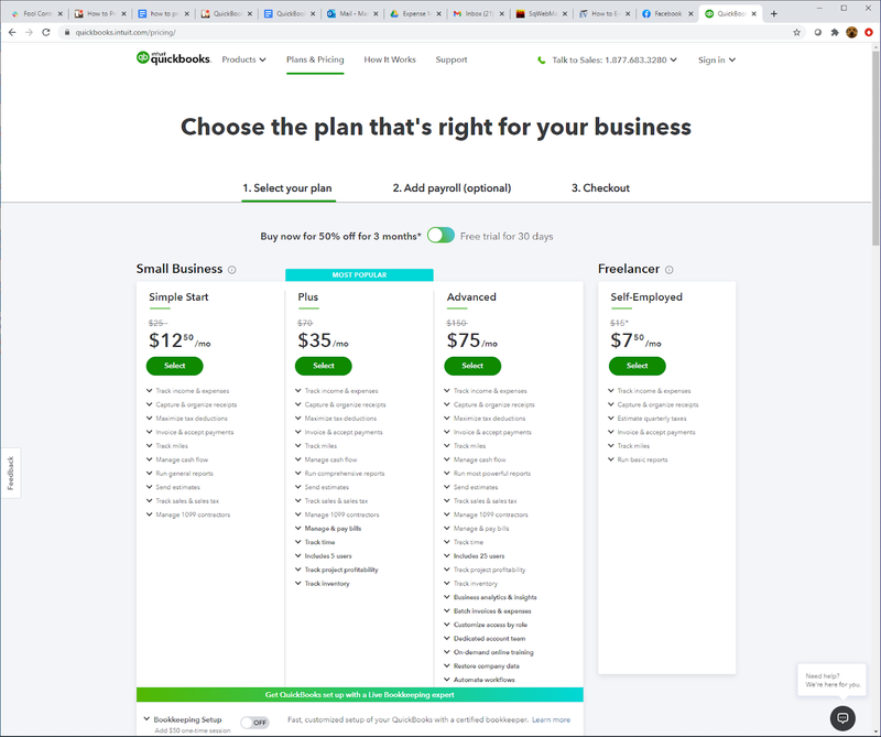 quickbooks pro online pricing