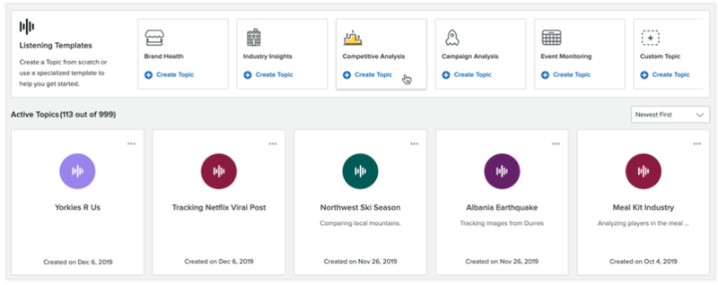 Sprout Social's social listening templates