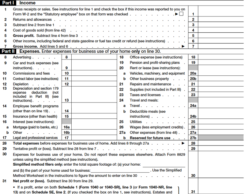 example small business tax return