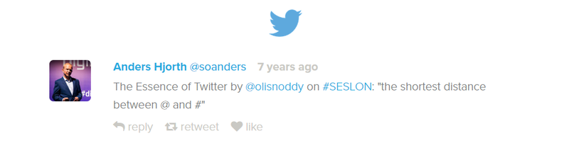 An example of the essence of Twitter in a tweet