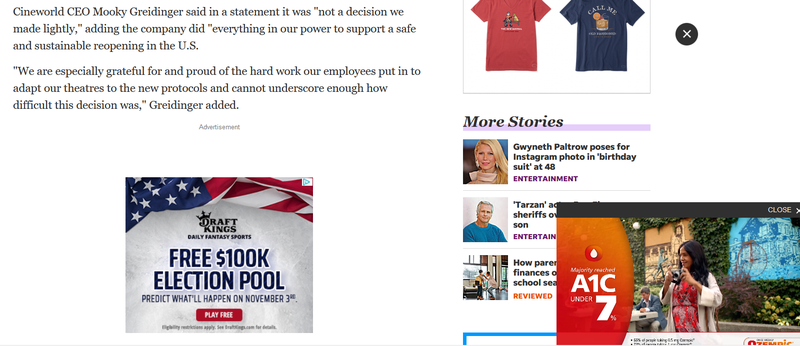 Screenshot of an article on USA Today’s website.